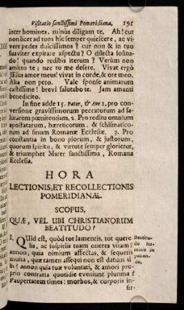 191-202, Diei Tertiae Visitatio sanctissimi Pomeridianae