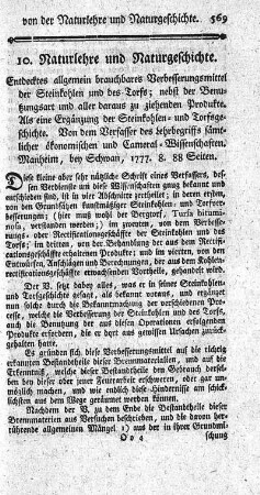 Entdecktes allgemein brauchbares Verbesserungsmittel der Steinkohlen und des Torfs.