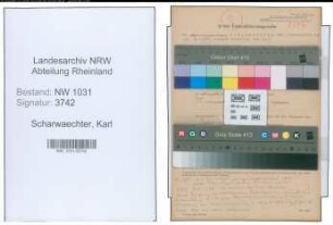 Entnazifizierung Karl Scharwaechter , geb. 22.05.1879 (Postinspektor)