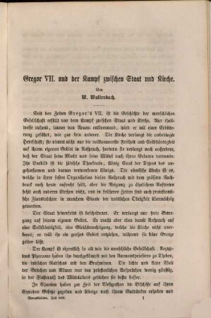 Monatsblätter für innere Zeitgeschichte : Studien d. deutschen Gegenwart für d. socialen u. religiösen Frieden d. Zukunft. 30. 1867