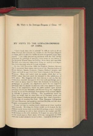 My Visits to the Dowager-Empress of China.