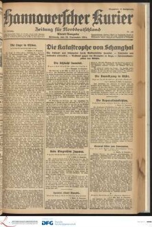 Hannoverscher Kurier : Hannoversches Tageblatt ; Morgenzeitung für Niedersachsen