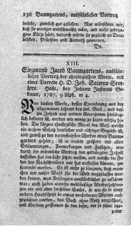 Ausführlicher Vortrag der theologischen Moral.