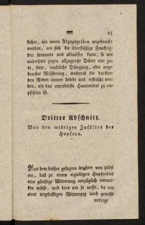 25-33, Dritter Abschnitt. Von den widrigen Zufällen des Hopfens.