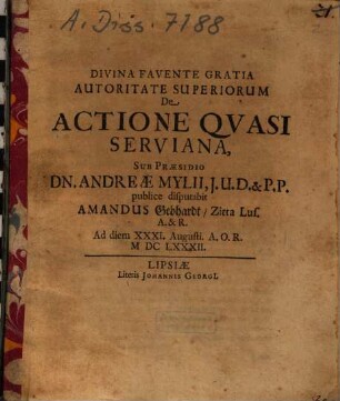 De Actione Qvasi Serviana