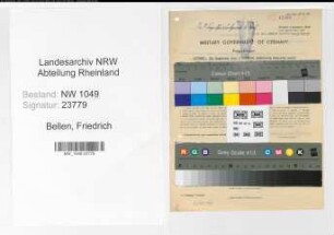 Entnazifizierung Friedrich Van Bellen , geb. 20.12.1889 (Schreiner)