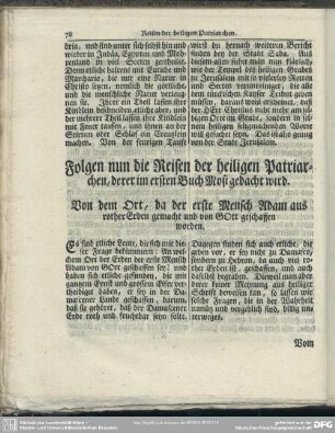 [Reisen der heiligen Patriarchen]
