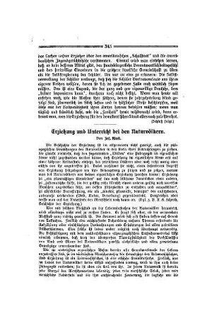 Erziehung und Unterricht bei den Naturvölkern