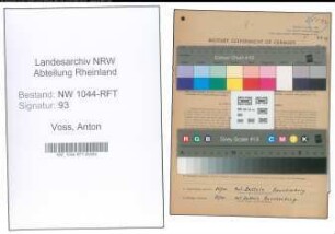 Entnazifizierung Anton Voss , geb. 02.01.1903 (Gutsverwalter)