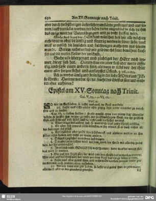Epistel am XV. Sonntag nach Trinit. Gal. V, 25. --- VI, 10. Vers. 25.