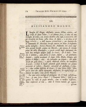 XIII. Alessandro Magno. [ ... mit Abbildungsbeschreibung.]
