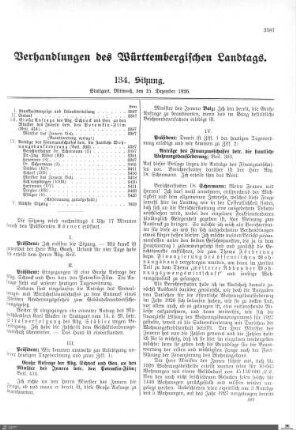 134. Sitzung, Stuttgart, 15.12.1926