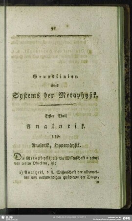 Grundlinien eines Systems der Metaphysik