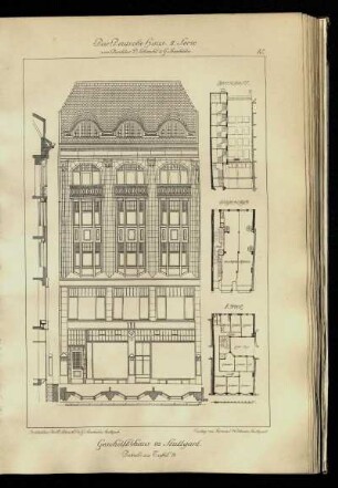 Geschäftshaus in Stuttgart. Details zu Tafel 9.