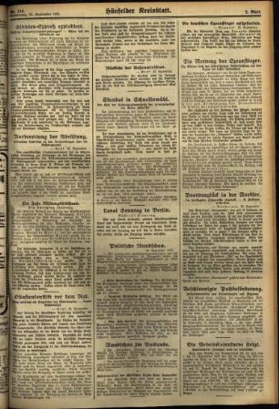 Zweite Ausgabe vom Donnerstag, den 24. September 1931.