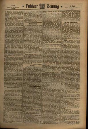 Zweite Ausgabe vom Mittwoch, den 16. März 1910.