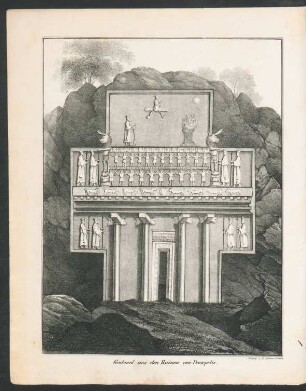 Tafel: Grabmal aus den Ruinen von Persepolis.