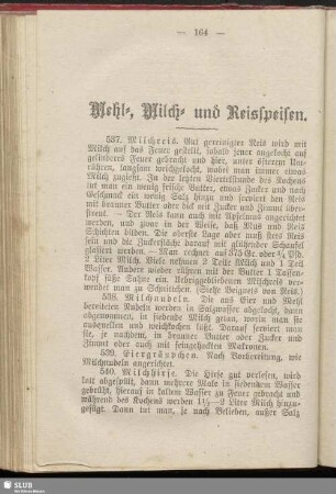 Mehl-, Milch- und Reisspeisen