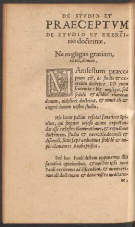 Praeceptum De Studio Et Exercitio doctrinae.