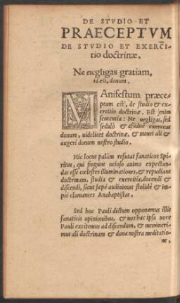 Praeceptum De Studio Et Exercitio doctrinae.
