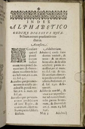 Index Alphabetico Ordine Digestus Notabilium præsentis tractatus.