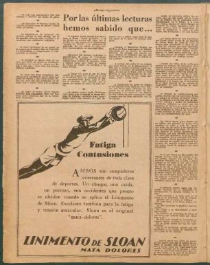 Por las últimas lecturas hemos sabido que...