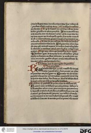 Beati beatitudine spei (quorum remisse sunt inquietates et quorum deleta sunt peccata) ut a deo non puniantur amplius propter ea.