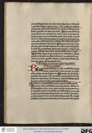 Beati beatitudine spei (quorum remisse sunt inquietates et quorum deleta sunt peccata) ut a deo non puniantur amplius propter ea.