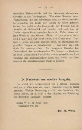D. Nachwort zur zweiten Ausgabe