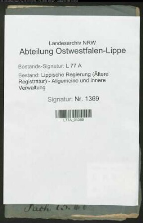Rückforderung von Urkunden des Stiftsarchivs zu Lippstadt