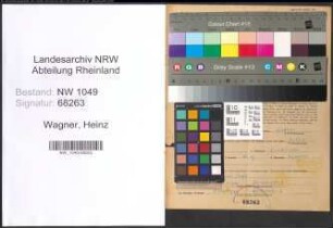 Entnazifizierung Heinz Wagner , geb. 02.02.1910 (Inspektor)