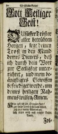 Christliche Gebet in der Beicht.