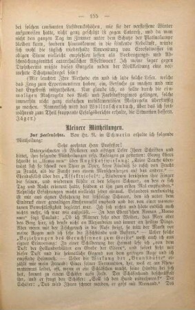 Kleinere Mittheilungen