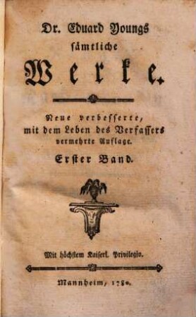 Dr. Eduard Youngs sämtliche Werke, 1