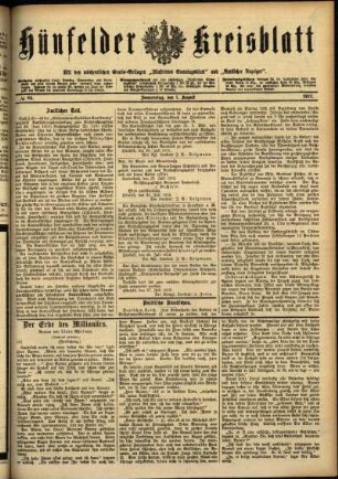 Ausgabe vom Donnerstag, den 01. August 1912.