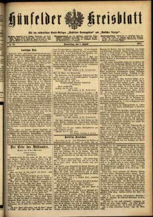 Ausgabe vom Donnerstag, den 01. August 1912.