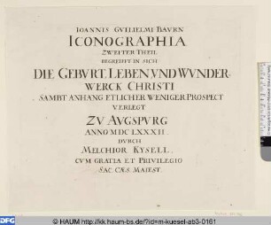 Ioannis Gvilielmi Bavrn, Iconographia, Titelblatt, Zweiter Theil