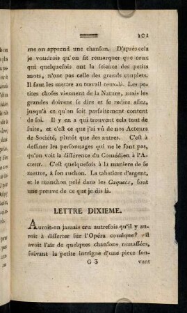 101-120, Lettre Dixieme.