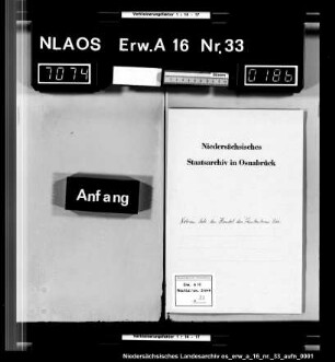 Notizen betr. den Handel des Fürstentums Osnabrück und anderer Länder (wenige Blätter)