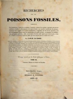 Recherches sur les Poissons Fossiles. 3