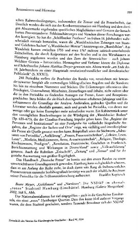 Meyer, Beate :: "Goldfasane" und "Narzissen", die NSDAP im ehemals "roten" Stadtteil Hamburg-Eimsbüttel : Hamburg, Galerie Morgenland, 2002