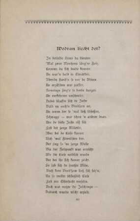 Wodran liecht det?