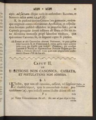 45-134, Caput II. De Electione non Canonica, Cassata, et Postulatione non Admissa.