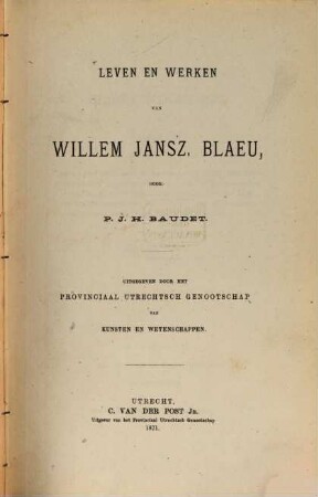 Leven en werken van Willem Jansz. Blaeu