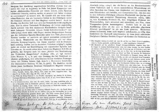 Fragment von Die türkischen Studien in Europa bis zum Auftreten Josef von Hammer-Purgstalls
