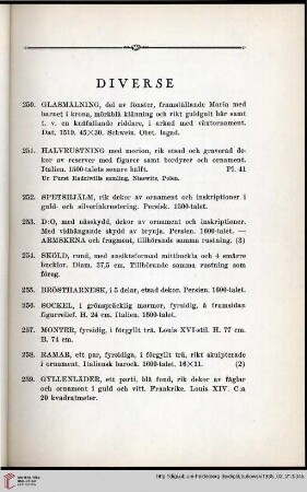Diverse (Nr. 250-259)