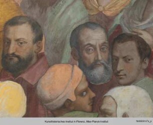Szenen aus dem Alten und Neuen Testament : Christus unter den Schriftgelehrten : Personengruppe zur Linken Christi