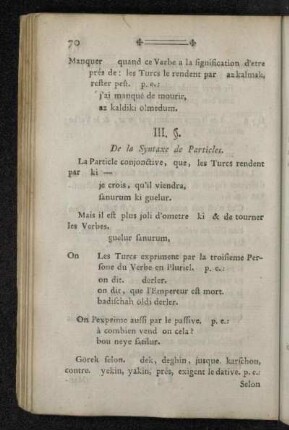 III. §. De la Syntaxe de Particles.