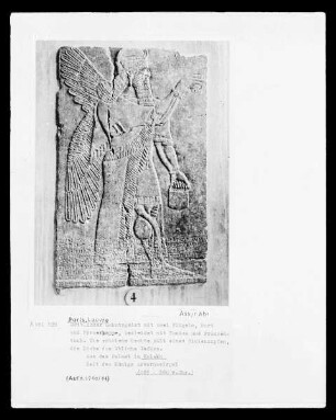 Göttlicher Schutzgeist mit zwei Flügeln, Relief aus dem Palast von Kalakh