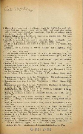 Antiquarischer Katalog von Heinrich Kerler, 70